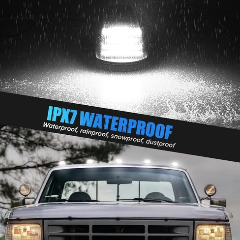 5PCS Smoke Lens White Light LED Cab Roof Lights Compatible with 1984-1996 F150 1984-1997 F250 F350 F Super Duty Pickup Truck Cab Clearance Light sassembly in Saudi Arabia