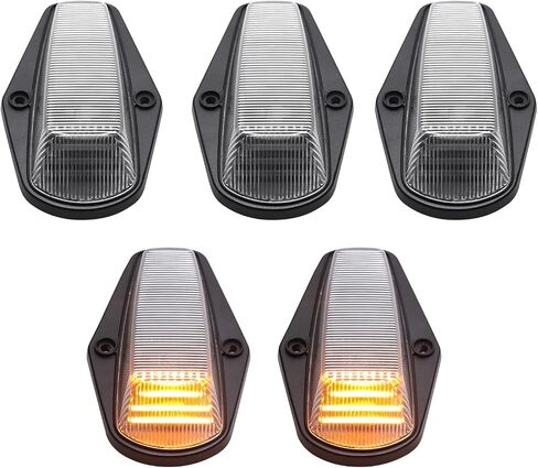 5PCS Smoke Lens White Light LED Cab Roof Lights Compatible with 1984-1996 F150 1984-1997 F250 F350 F Super Duty Pickup Truck Cab Clearance Light sassembly in Saudi Arabia
