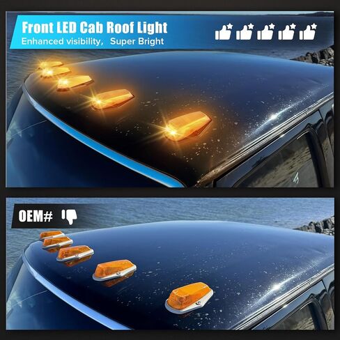 5PCS Smoke Lens White Light LED Cab Roof Lights Compatible with 1984-1996 F150 1984-1997 F250 F350 F Super Duty Pickup Truck Cab Clearance Light sassembly in Saudi Arabia