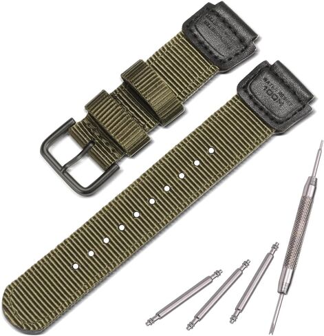 A158WA NYLON WATTER STRAP متوافق مع CASIO F108WH A168WA-1 AE1200WH W800HG AE1500WH W218H MRW200H W735H AE-1300WH AE1000W WS1600H BANDENT 18MM WATCHELET 18MM HOUND BANDER in Kuwait