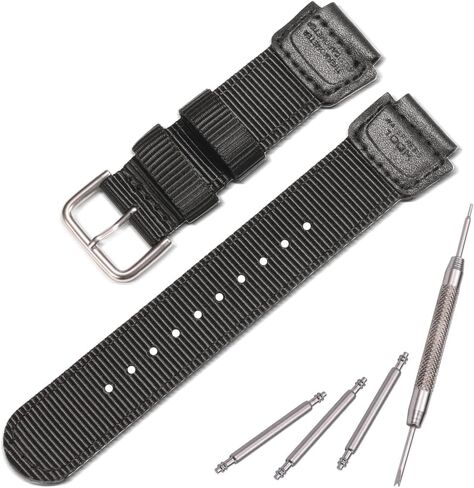 A158WA NYLON WATTER STRAP متوافق مع CASIO F108WH A168WA-1 AE1200WH W800HG AE1500WH W218H MRW200H W735H AE-1300WH AE1000W WS1600H BANDENT 18MM WATCHELET 18MM HOUND BANDER in Kuwait