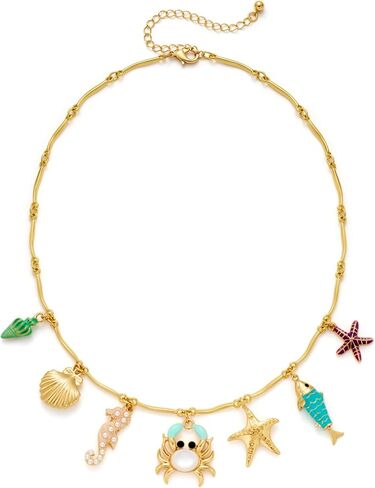 Beach Necklaces for Women Dainty Gold Shell Charm Cute Starfish with Gold Chain Hypoallergenic Summer Beachy Necklace Fashion Trendy in Saudi Arabia