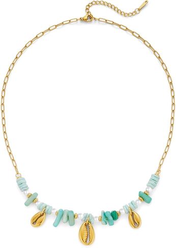 Beach Necklaces for Women Dainty Gold Shell Charm Cute Starfish with Gold Chain Hypoallergenic Summer Beachy Necklace Fashion Trendy in Saudi Arabia