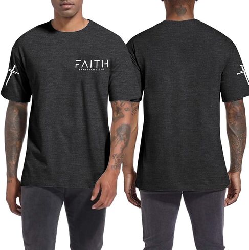 Christian Shirts for Men:Faith Cross Printed T-Shirts Christian Gifts for Men Jesus Shirts Holy Bible Tees in Saudi Arabia