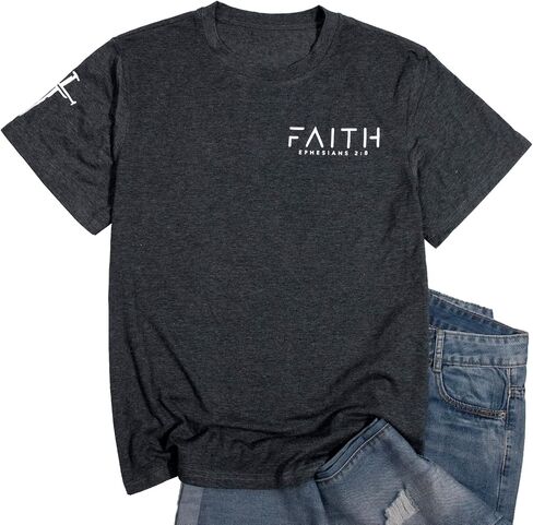 Christian Shirts for Men:Faith Cross Printed T-Shirts Christian Gifts for Men Jesus Shirts Holy Bible Tees in Saudi Arabia