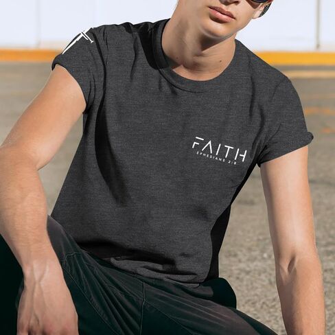 Christian Shirts for Men:Faith Cross Printed T-Shirts Christian Gifts for Men Jesus Shirts Holy Bible Tees in Saudi Arabia