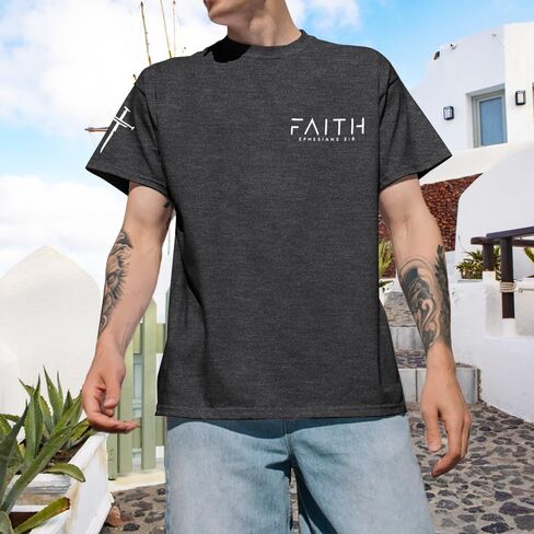 Christian Shirts for Men:Faith Cross Printed T-Shirts Christian Gifts for Men Jesus Shirts Holy Bible Tees in Saudi Arabia