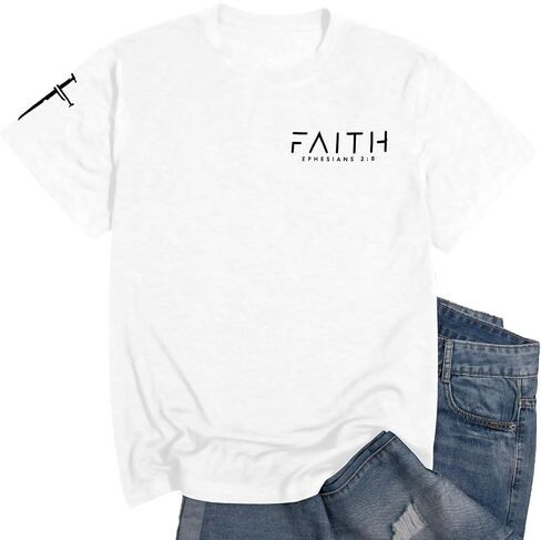 Christian Shirts for Men:Faith Cross Printed T-Shirts Christian Gifts for Men Jesus Shirts Holy Bible Tees in Saudi Arabia