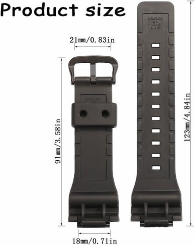 Replacement Band Compatible with Casio W-735H AEQ110BW AEQ110W AQS-800W AQ-S810W Men's Watch Strap Black Resin Wristband With Metal buckle in Saudi Arabia