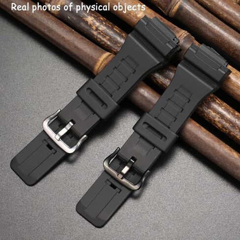 Replacement Band Compatible with Casio W-735H AEQ110BW AEQ110W AQS-800W AQ-S810W Men's Watch Strap Black Resin Wristband With Metal buckle in Saudi Arabia