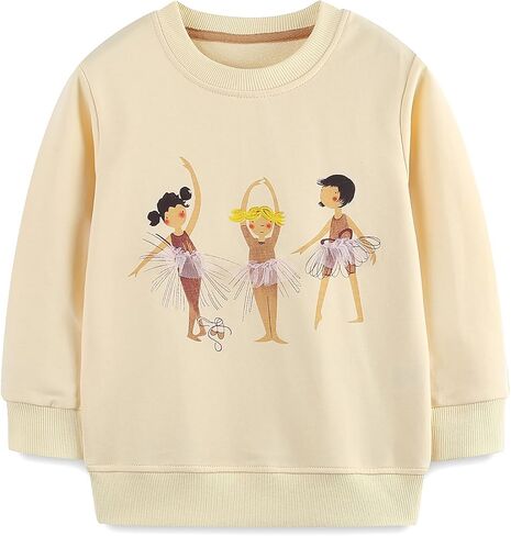 Toddler Girls Sweatshirt Round Neck Cotton Long Sleeve Sweatshirt 2-7T in Saudi Arabia