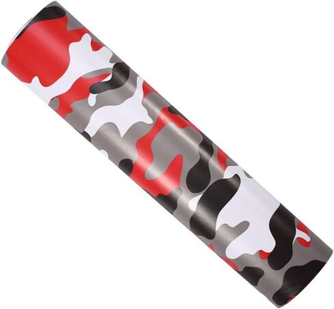 Lzlrun Car Camouflage Vinyl Wrap Film Roll Arctic Snow Camo Scener for Car Computer Computer Bike Motorcycle Red 1ft × 5ft in Kuwait