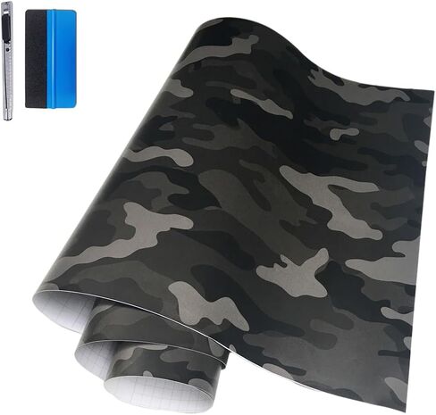 Lzlrun Car Camouflage Vinyl Wrap Film Roll Arctic Snow Camo Scener for Car Computer Computer Bike Motorcycle Red 1ft × 5ft in Kuwait