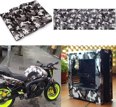 Lzlrun Car Camouflage Vinyl Wrap Film Roll Arctic Snow Camo Scener for Car Computer Computer Bike Motorcycle Red 1ft × 5ft in Kuwait