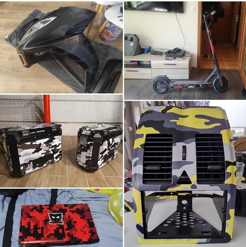 Lzlrun Car Camouflage Vinyl Wrap Film Roll Arctic Snow Camo Scener for Car Computer Computer Bike Motorcycle Red 1ft × 5ft in Kuwait