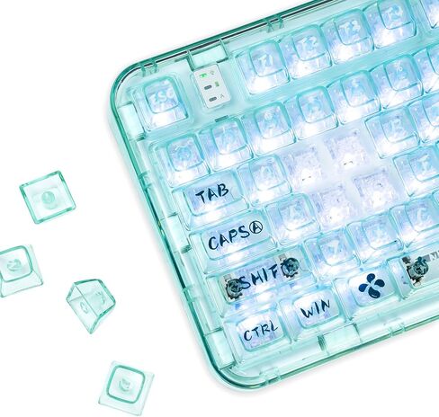 CoolKiller Clear Keycap Set, 142 Full Keys for Mechanical Keyboard Compatible with 60%, 65%, 75%, Full-Size Transparent PC Material CSA V2 Profile Custom Keycaps, Animal World Theme in Saudi Arabia