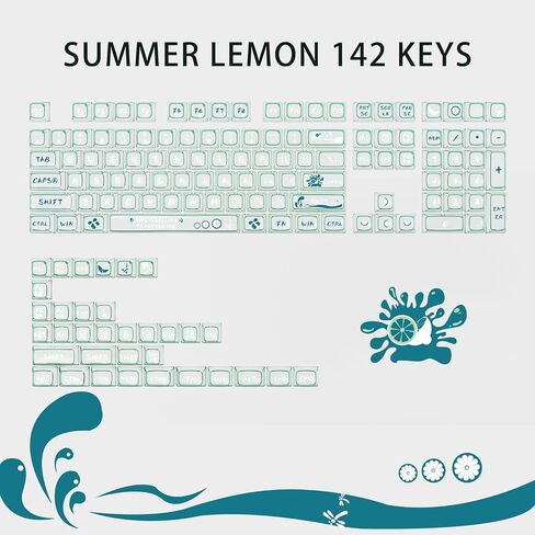 CoolKiller Clear Keycap Set, 142 Full Keys for Mechanical Keyboard Compatible with 60%, 65%, 75%, Full-Size Transparent PC Material CSA V2 Profile Custom Keycaps, Animal World Theme in Saudi Arabia
