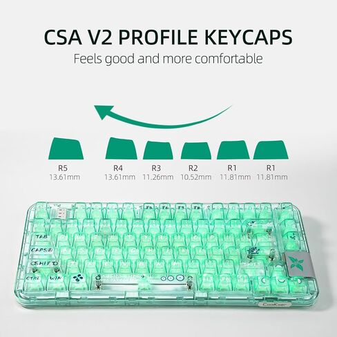 CoolKiller Clear Keycap Set, 142 Full Keys for Mechanical Keyboard Compatible with 60%, 65%, 75%, Full-Size Transparent PC Material CSA V2 Profile Custom Keycaps, Animal World Theme in Saudi Arabia