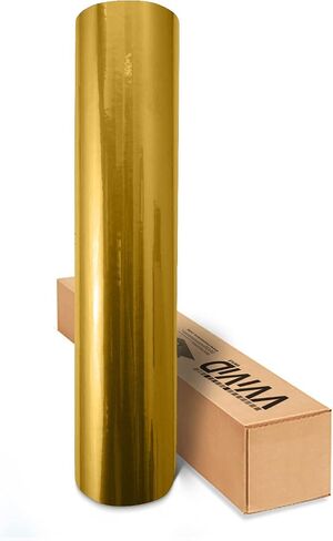 VVIVIDY LIPIDED METALLIC GOLD GOLD VINYL WROF 1 قدم × 5 أقدام من ورقة صائق DIY للادة اللاصقة in Kuwait