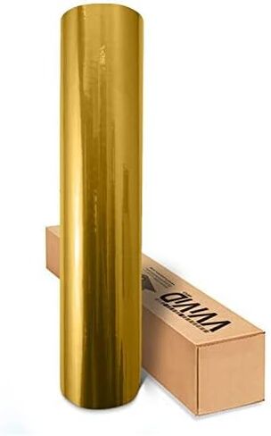 VVIVIDY LIPIDED METALLIC GOLD GOLD VINYL WROF 1 قدم × 5 أقدام من ورقة صائق DIY للادة اللاصقة in Kuwait