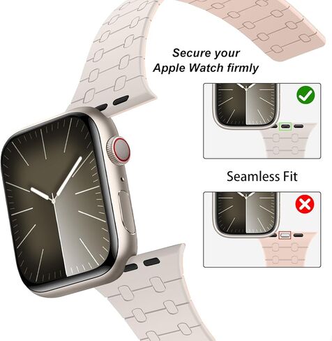 Amizee أشرطة مغناطيسية متوافقة مع سوار ساعة Apple 49 مم 45 مم 44 مم 42 مم 41 مم 40 مم 38 مم حزام سيليكون رياضي للنساء والرجال لسلسلة iWatch Ultra 2 9 8 7 6 SE 5 4 3 2 1 (49/45/44/42، أسود) in Kuwait