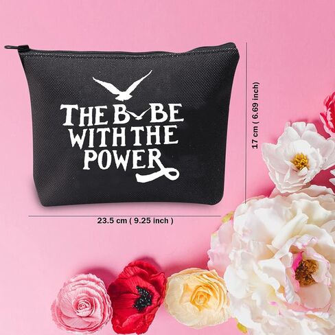 TSOTMO Movie Merchandise Gift THE BABE WITH THE POWER Inspired By Movie Cosmetic Bag For Fans Galentine's Gift Feminist Gift Makeup Bag (Power BLK) in Kuwait