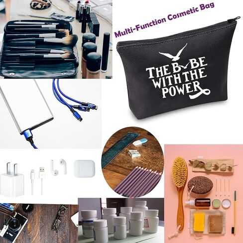 TSOTMO Movie Merchandise Gift THE BABE WITH THE POWER Inspired By Movie Cosmetic Bag For Fans Galentine's Gift Feminist Gift Makeup Bag (Power BLK) in Kuwait