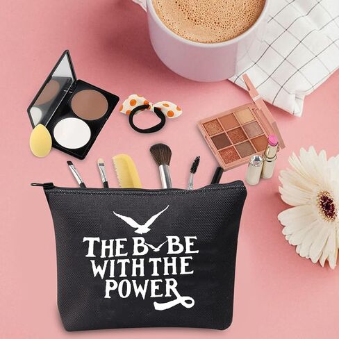 TSOTMO Movie Merchandise Gift THE BABE WITH THE POWER Inspired By Movie Cosmetic Bag For Fans Galentine's Gift Feminist Gift Makeup Bag (Power BLK) in Kuwait