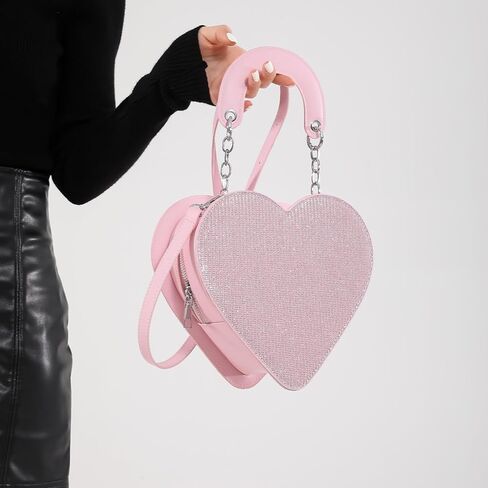 Trendy Heart Crossbody Bags Purses for Women,Cute Vegan Shoulder Bag,Evening Bags Satchel Handbags in Kuwait