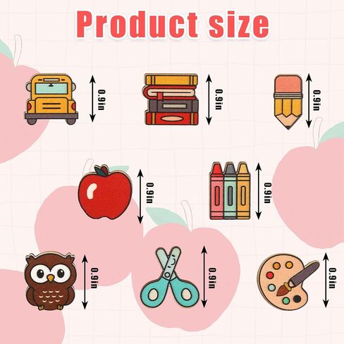 Whaline 8 أزواج مدرس ترصيع School Bus Pencil Pencil Apple Owl Owl Owl Back Back to School Orains Earrings for Women First Day of School Party Jewelry Giftories in Saudi Arabia