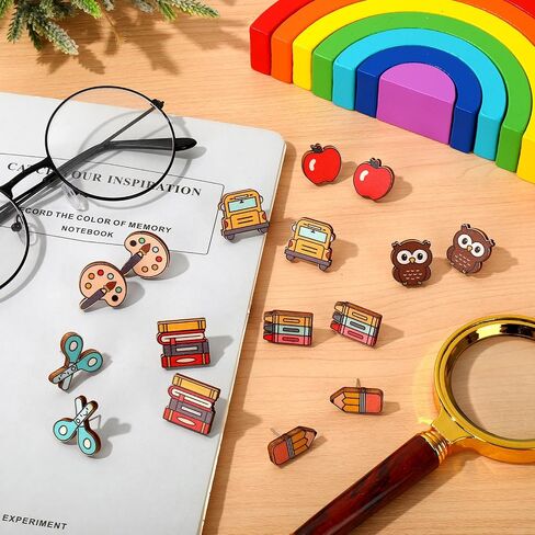 Whaline 8 أزواج مدرس ترصيع School Bus Pencil Pencil Apple Owl Owl Owl Back Back to School Orains Earrings for Women First Day of School Party Jewelry Giftories in Saudi Arabia