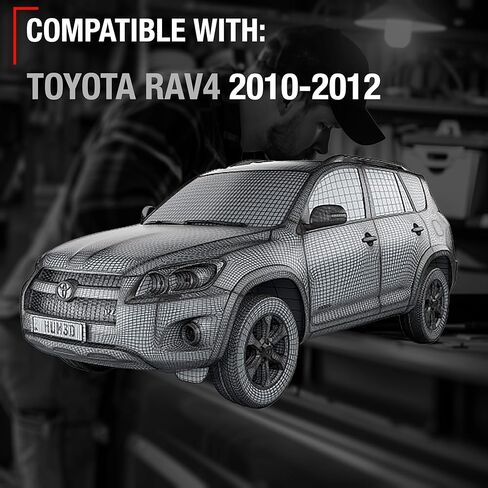 استبدال Sun Visor ، جانب السائق الأيسر - متوافق مع 2010-2012 Toyota RAV4 - Automotive Sun Protection Revor ، الظل الداخلي للمركبة - رمادي ، مع المرآة - OEM 74320-42502 -B2 in Kuwait