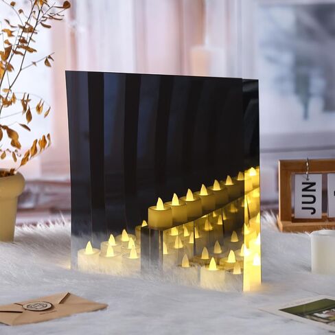yookeer 3 pcs ثنائية الاتجاه الزجاج مرآة ، 12x12x0.04 بوصة acrylic infinity انظر من خلال ورقة المرآة للمشروع السحري ، 30 ٪ شفافة in Kuwait