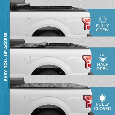 Camo Soft Roll-Up Truck Tonneau Cover for Ford F-150 2015-2025 5.5 ft Bed, All-Weather Retractable Truck Bed Cover Camo Design Folding Truck Bed Cover for F150 & F-150 Lightning Tonneau Cover in Saudi Arabia