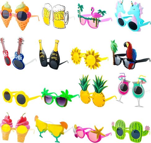 16 Pairs of Hawaiian Luau Party Sunglasses Summer Pool Tropical Beach Funny Sunglasses for Tropical Hawaii Party in Kuwait