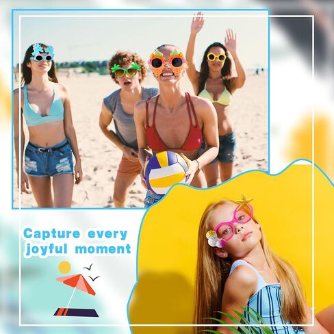 16 Pairs of Hawaiian Luau Party Sunglasses Summer Pool Tropical Beach Funny Sunglasses for Tropical Hawaii Party in Kuwait