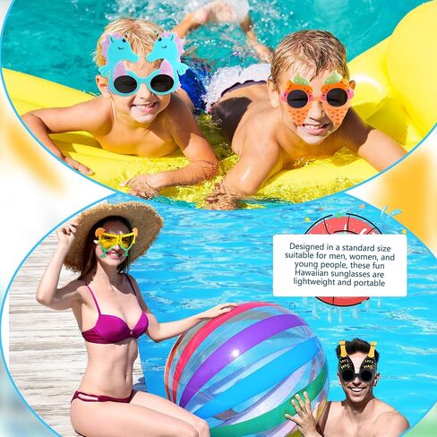 16 Pairs of Hawaiian Luau Party Sunglasses Summer Pool Tropical Beach Funny Sunglasses for Tropical Hawaii Party in Kuwait