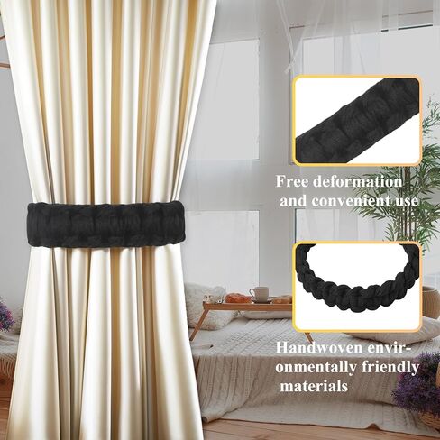 Curtain Tiebacks Curtain Ties Braided Curtain tie Backs Handmade Curtains tiebacks Curtain Holder Tie Backs for Curtains Rustic Style Curtain holdbacks for Thin&Thick Home Window Curtain in Kuwait
