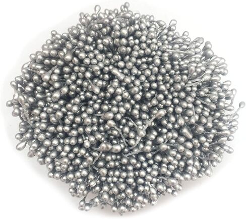1800 Pcs 1.5mm Mini Pearl Double Heads Flower Stamen Pistil Handmade Artificial Flowers Wedding Party Home Decoration DIY Christmas Scrapbook Accessories White in Saudi Arabia