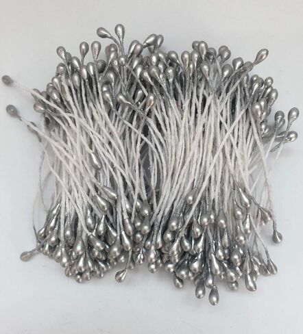 1800 Pcs 1.5mm Mini Pearl Double Heads Flower Stamen Pistil Handmade Artificial Flowers Wedding Party Home Decoration DIY Christmas Scrapbook Accessories White in Saudi Arabia