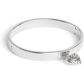 COACH Women's Signature Quilted Heart Charm Bangle Bracelet
