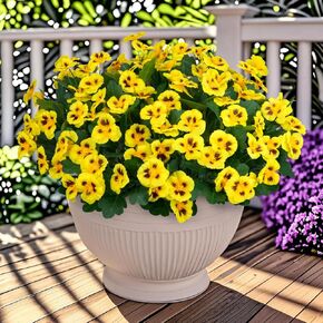 Ouddy Decor 15 Bundles Fake Flowers, 15" Artificial Pansies for Outdoors Silk Wild Flowers UV Resistant Faux Plants for Front Door Garden Porch Yard Spring Summer Indoor Outdoor Home Decor, Multicolor