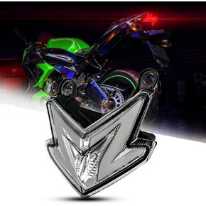 DREAMIZER Motorcycle Tail Light,Smoke Black LED Turn Signal Blinker Integated Compatible with Kawasaki Z125 Pro 2013-2024 / NINJA ZX-6R 636 Z800 2013-2016