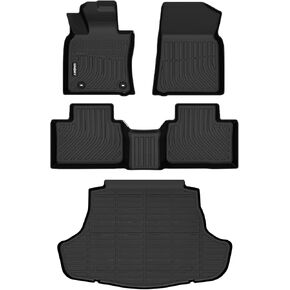 GINOWY-Floor Mats & Cargo Liner Set for Toyota Camry Hybrid 2025, All Weather Mats for Camry Hybrid 2025, Custom for Toyota Camry 2025 Hybrid Accessories Floor Liners | Anti-Slip Trunk Mat