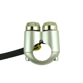 2 Buttons Aluminum Motorcycle Handlebar Switch Turn Signal Horn Headlight Starter Power Control for 7/8 inch Handlebar Bobber Cafe Racer Chopper (Black, Fit 7/8 inch Handlebar)