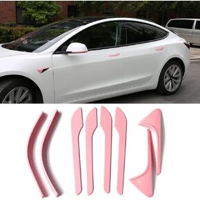 بالنسبة لأغطية مقبض الباب Tesla لـ Pink Model 3 Highland HW 4.0 Camera Coards لشريط تقليم المرآة الجانبية لملحقات Tesla Model 3 الوردي 2024-2025 (8pcs)