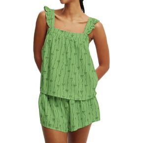 Women Y2K 2 قطعة مجموعة القوس مخطط مخطط Pajama مجموعة الكشكش صيف TOPR شورتات مجموعات الصالة