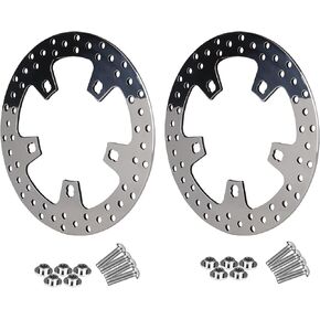 11.8" 2 Pcs Front Polished Brake Discs for Harley Road King FLHR FLHRXS for Street Glide FLHX FLHXS for Electra Glide FLHTCU FLHT 2014-2021 for Road Glide 2015-2021 with Hardware Bolts Washers