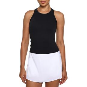 Ukaste Women's Petite Studio Essential Crew-Neck Padded Tank Top - Tennis Pickleball Workout Bra Tops