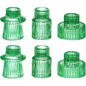 حاملي الشموع الزجاجية المفترس مجموعة من 6 ، حاملي شموع Tealight محور مركزي صغير لحفل الزفاف والمهرجان والحفلات ونوافذ الديكور ، واضحة